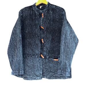 By‎ JJ Textured Toggle Button Jacket Women's Large Pocket Lagenlook Art to Wear